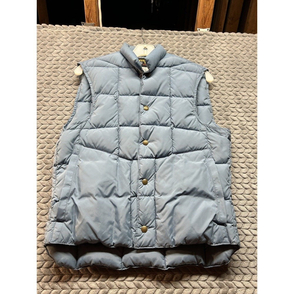 Vintage Tempco Goose Down Puffer Vest Small Made USA Blue 70s 80s